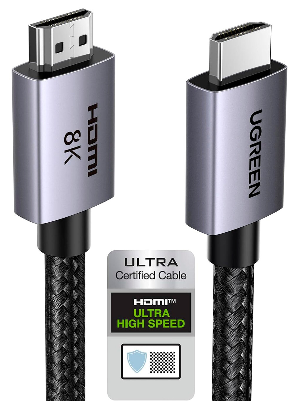 Кабель UGREEN HD171 (25914) HDMI 2.1 Male To Male 8K Cable. Длина: 10м. Цвет: серый