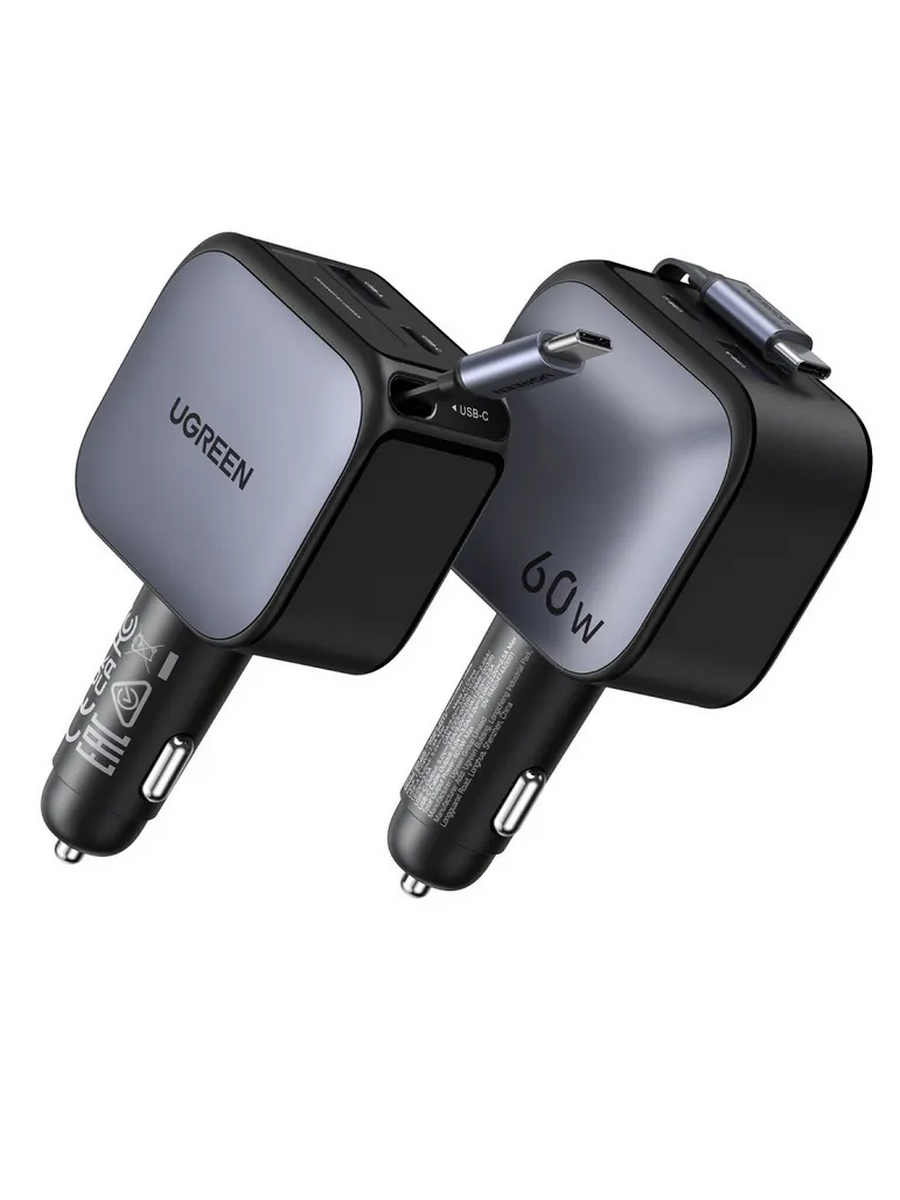 UGREEN EC602 (55212B) 60W USB-C+USB-A Встр.кабель