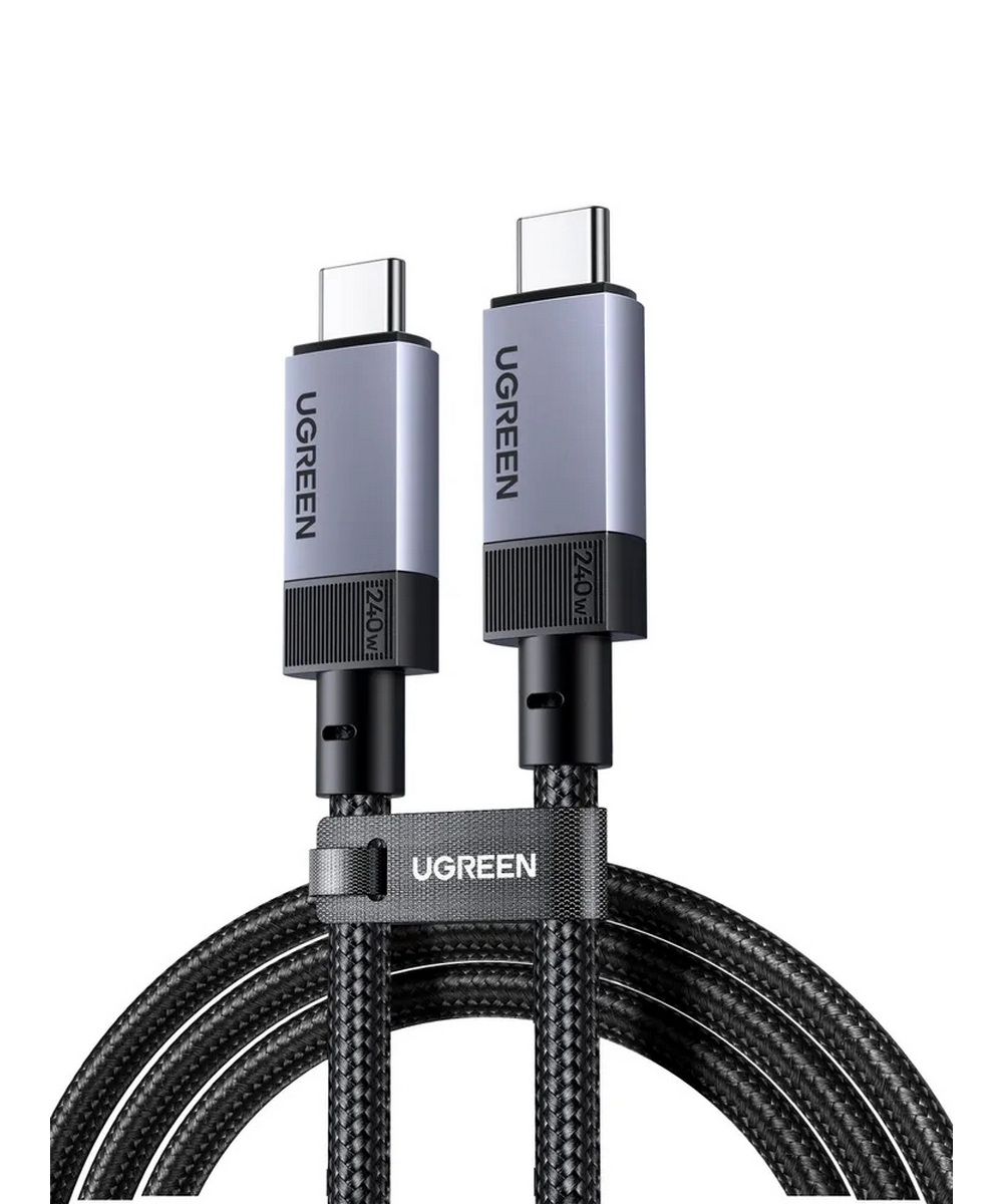 Кабель UGREEN L705 (65175) 1m серый космос USB-C to USB-C Gen 3 240W Max