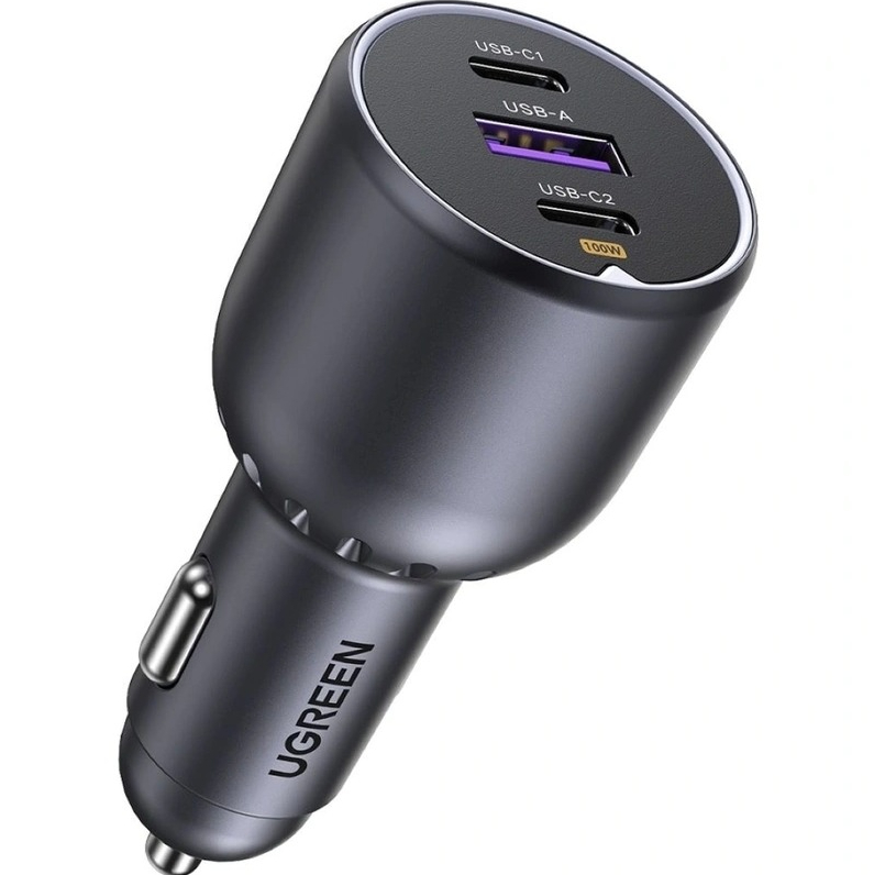АЗУ UGREEN EC705 (35025) 2*USB-C PD+USB-A 130W Fast Car Charger. Цвет: серый