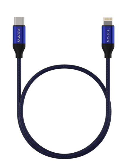 Кабель Maxvi MC-30TL blue Type-C Lightning
