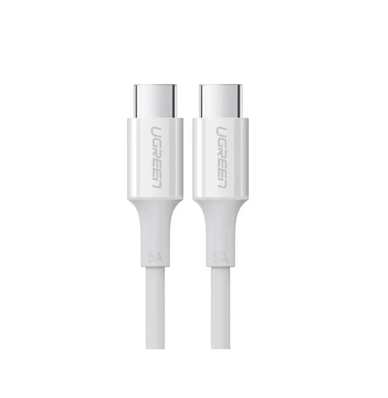 Кабель UGREEN US300 1m White Type-C Male to Type-C Male 2.0 ABS Shell 5A Current