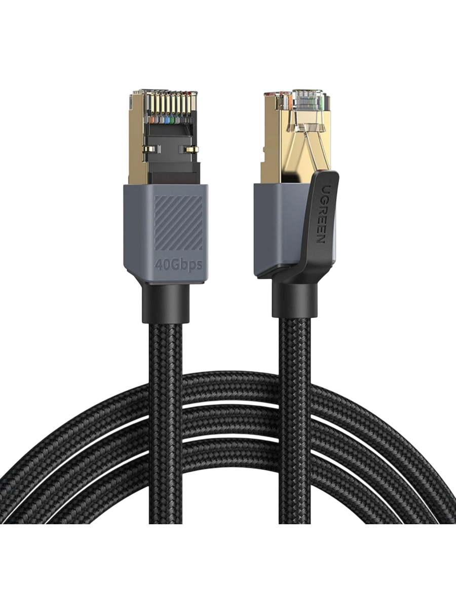 Кабель UGREEN NW343 (95932) 1м черно-серый Cat8 F/FTP Ethernet Cable
