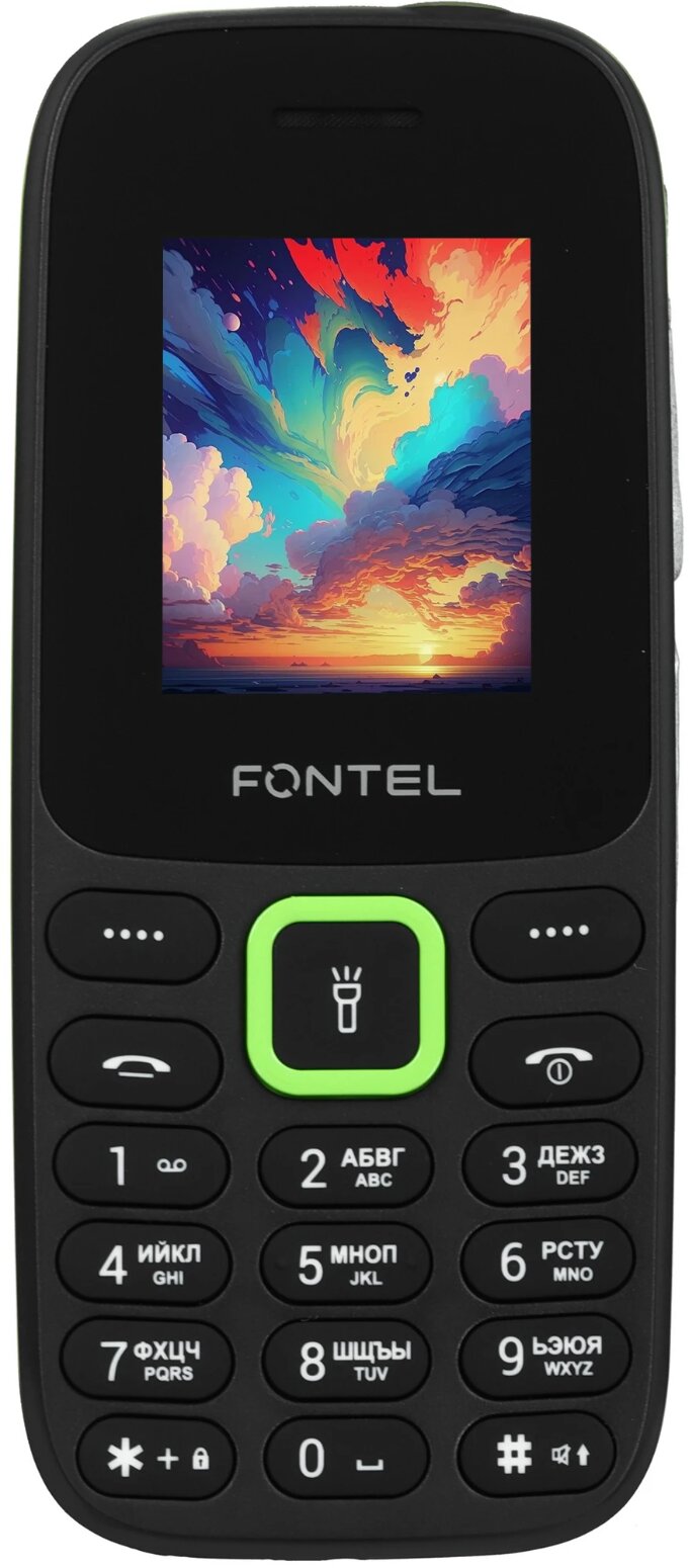 Мобильный телефон Fontel FP200 цвет черно-зеленый
