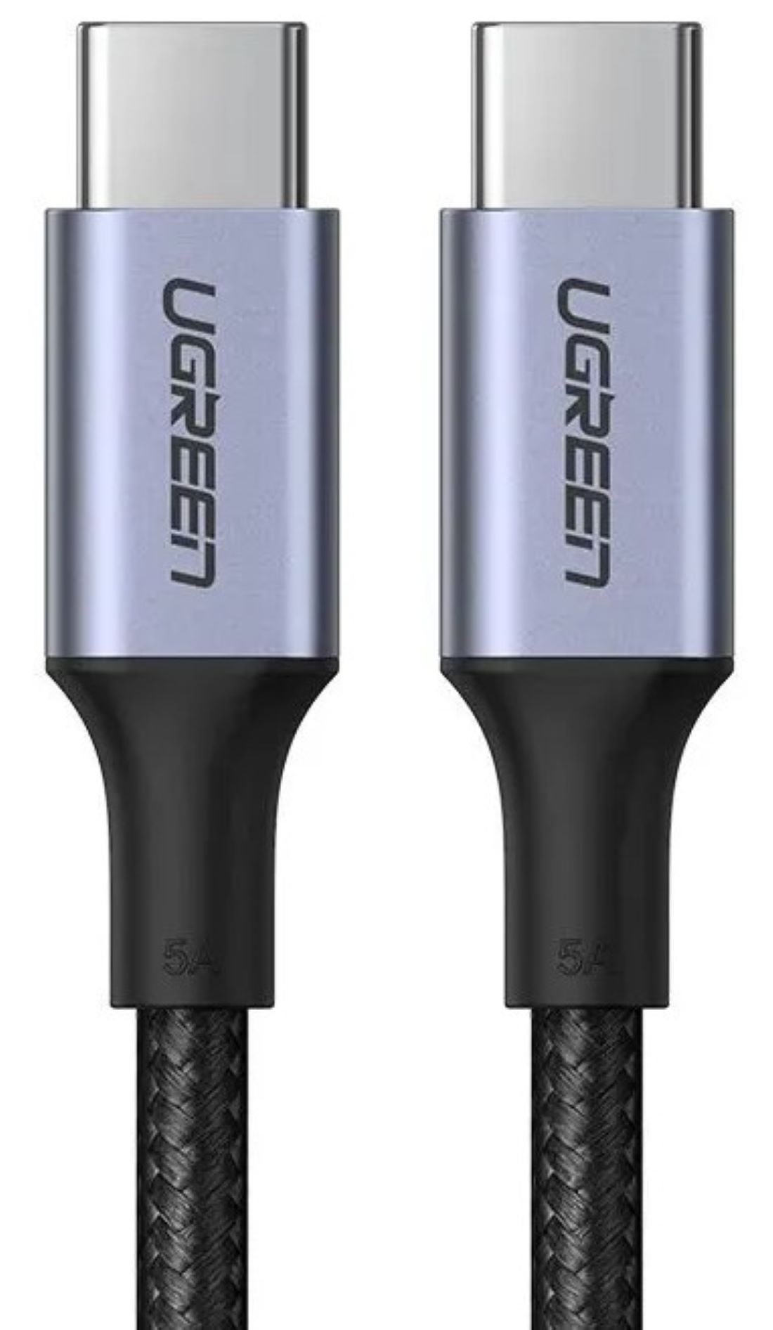 Кабель UGREEN US316 0.5м черный USB-C Cable Aluminum Case with Braided