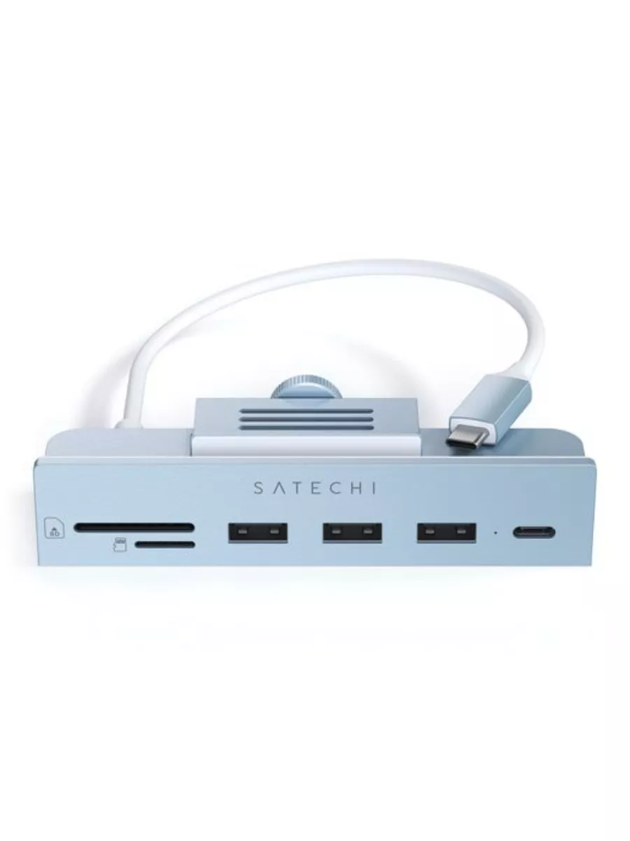 Хаб Satechi ST-UCICHB Aluminum USB-C Clamp Hub для 24" iMac. Цвет: синий