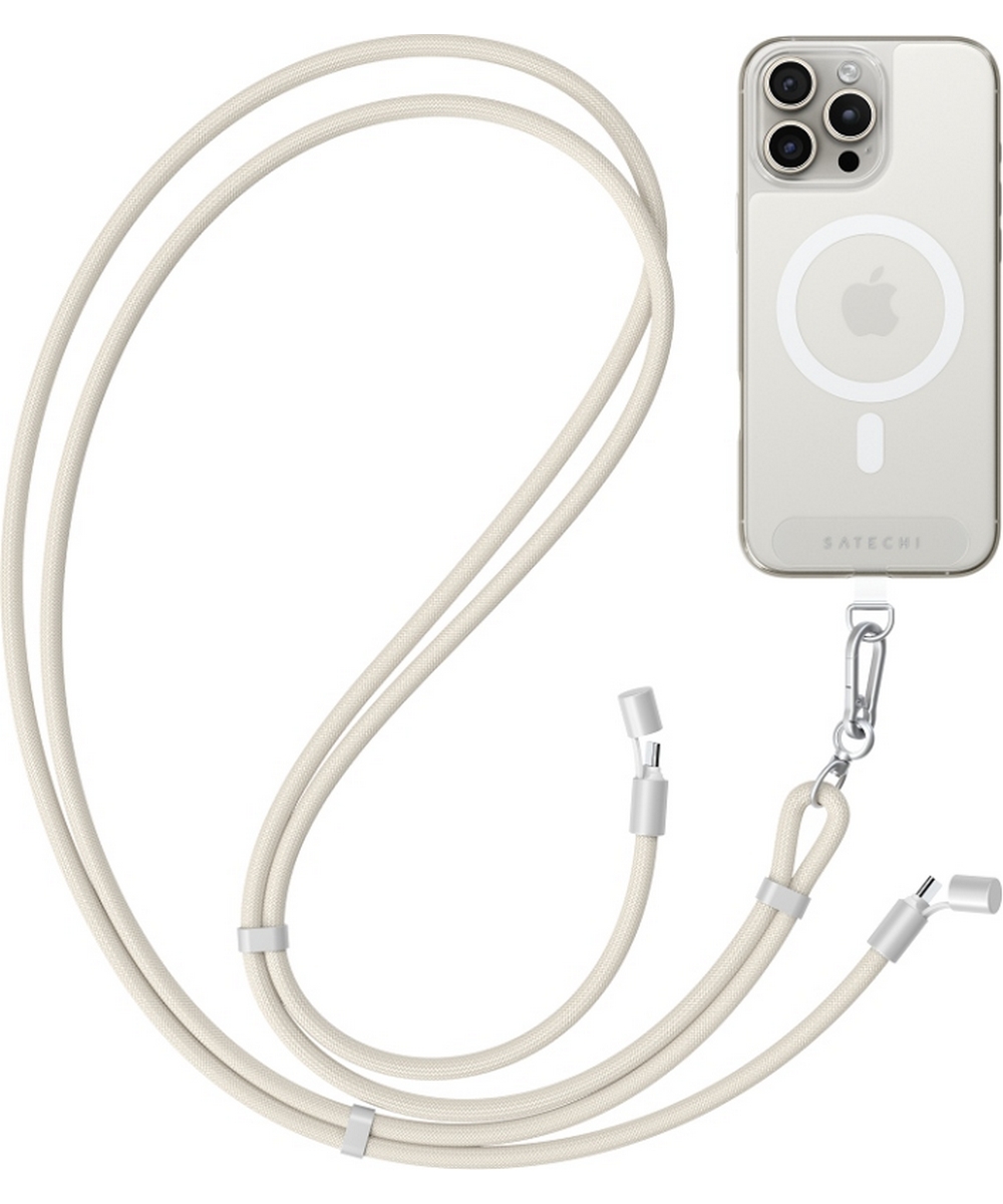 Кабель Satechi ST-LOTGLW Sand 1.5м 2*USB-C 60W OntheGo Crossbody Lanyard Cable