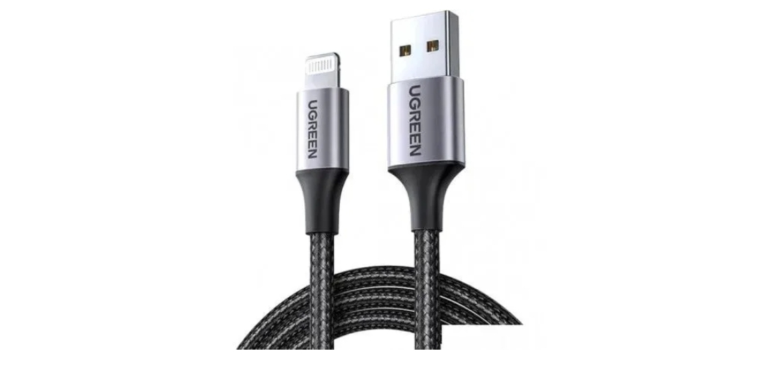 Кабель UGREEN US199 (60156) 1 м черный USB-A to Lightning