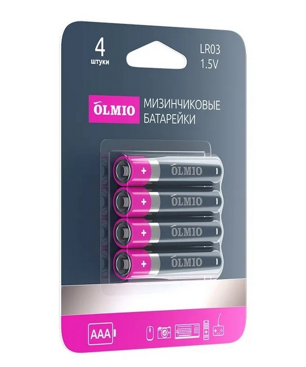 Батарейка Olmio AAA/LR03 04 (щелочные) 4шт