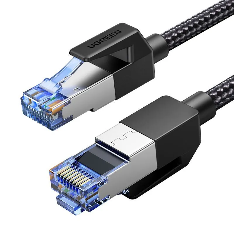 Кабель UGREEN NW153 (80433) 5м черный Cat8 CLASSⅠF/FTP Round Ethernet Cable With Braid