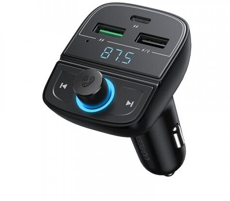 АЗУ UGREEN CD229 (80910) FM&Bluetooth Transmitter&Car Charger + TF Slot. Цвет: черный