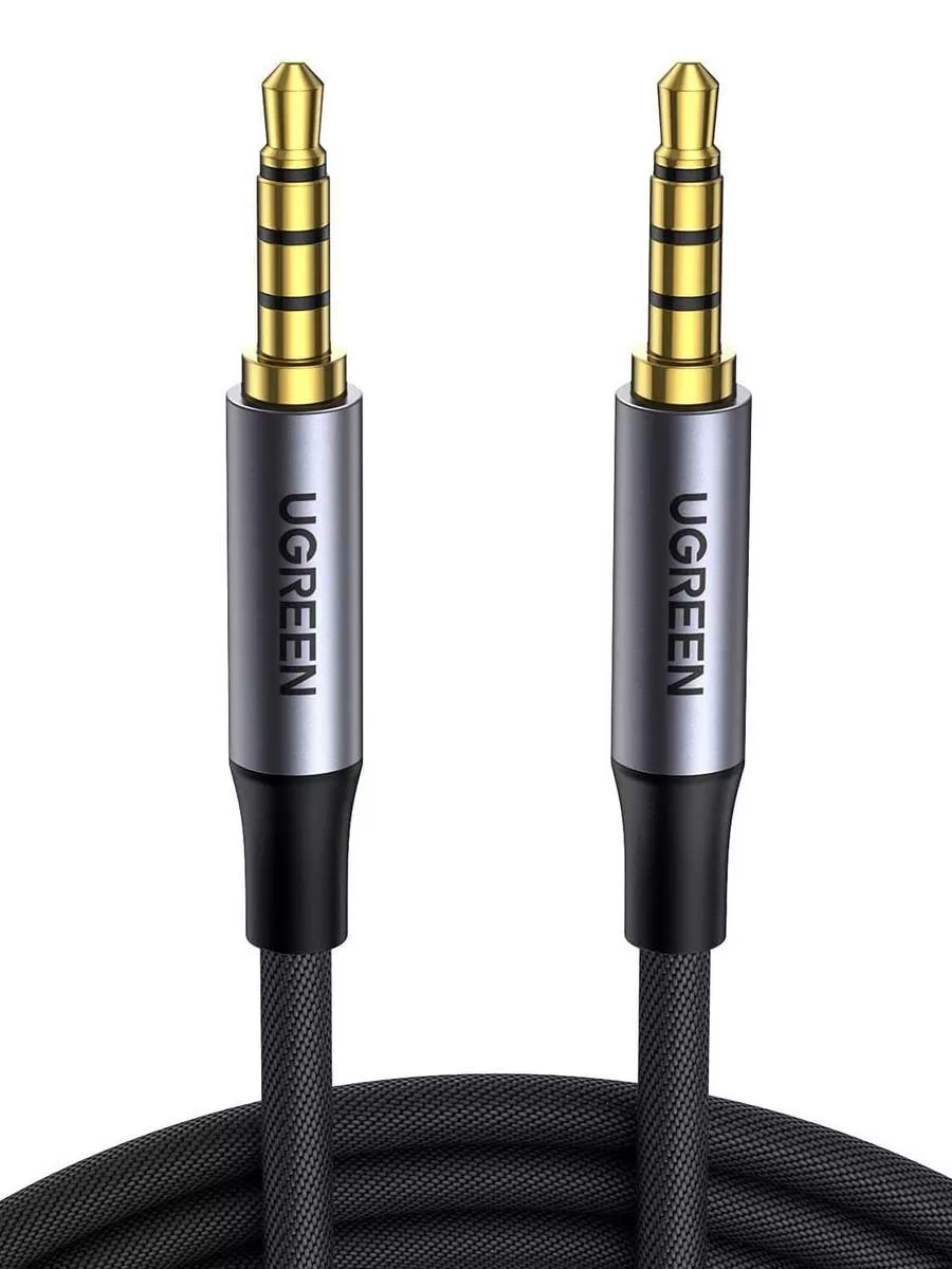 Кабель UGREEN AV183 (20497) 1,5м черный 3.5mm Male to Male 4-Pole Microphone Audio Cable