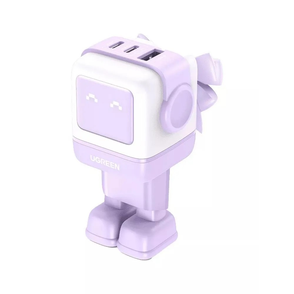 Зарядное устройство UGREEN CD361 (35291) 65W Nexode RG USB-A+2*USB-C Robot GaN сиреневый