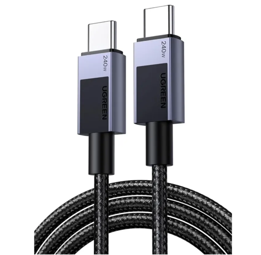 Кабель UGREEN L513 (45067) Type C 2.0 Male To Type C 2.0 Male Charging&Data Cable 240W 1м черный
