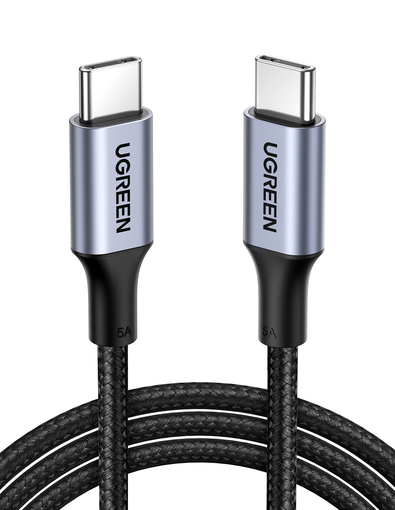Кабель UGREEN US316 1.5м черный USB-C Cable Aluminum Case with Braided