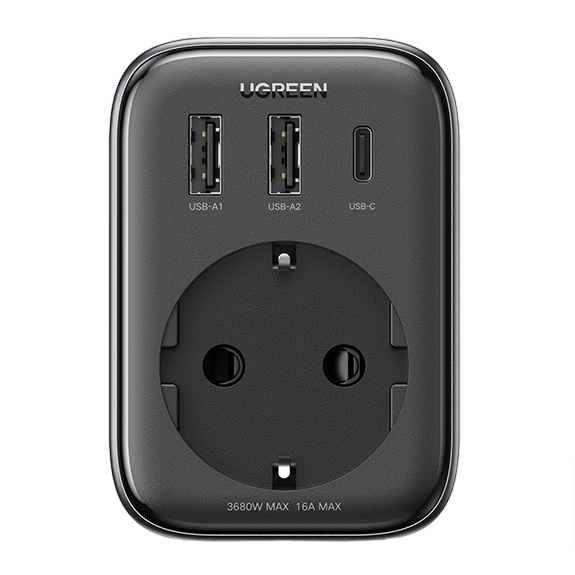 Сетевое зарядное устройство-конвертер UGREEN CD314 (90613) Digi Nest розетка EU и вилка EU черный