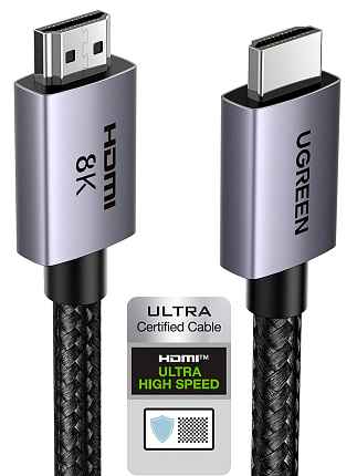 Кабель UGREEN HD171 (25914) HDMI 2.1 Male To Male 8K Cable. Длина: 10м. Цвет: серый