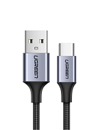 Кабель UGREEN US288 (60128) 2m Black USB-A 2.0 to USB-C Cable Nickel Plating Aluminum Braid
