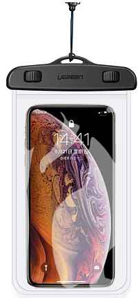 Чехол водонепроницаемый UGREEN LP186 Waterproof Phone Pouch для телефона. Цвет: черный/прозрачный