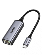 Адаптер UGREEN CM199 (50737) USB Type C to 10/100/1000M Ethernet Adapter. Цвет: серый космос