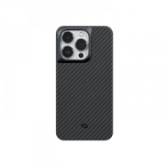 Чехол Pitaka KI1401PP для iPhone 14 Pro черно-серый, MagEZ Pro 3 (6.1"), кевлар (арамид)