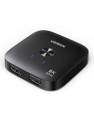 Переключатель UGREEN AW700 (65877) 8K@60Hz HDMI 2.1 Switch 2 In 1 Out. Цвет: черный