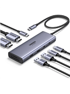 Хаб UGREEN CM498A (85774) Revodok 9-in-1 100W USB-C Hub. Цвет: серый космос