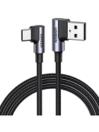 Кабель UGREEN US176 (20856) 1m серый космос Right Angle USB-A to USB-C Cable