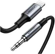 Кабель UGREEN US315 Lightning to 3.5mm Aux Cable Aluminum Shell в оплетке 2м черный