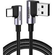 Кабель UGREEN US176 (20857) 2 м серый космос Right Angle USB-A to USB-C