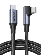 Кабель UGREEN L536 (85345) 2м серый космос USB-C Male To Angled 90° USB-C Male Charging Data Cable