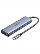 Адаптер UGREEN CM511 (20956A) Revodok 6-in-1 USB-C to HDMI&USB 3.0*3 & SD/TF Adapter. Цвет: серый
