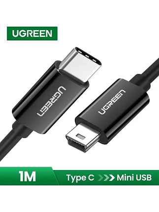 Кабель UGREEN US242 (50445) 1м черный USB -C 2.0 Male To Mini USB 5Pin Male 28+24AWG Cable
