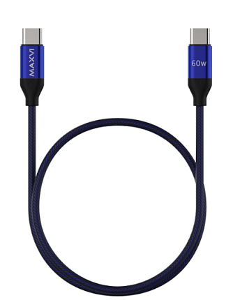 Кабель Maxvi MCw-60TT blue Type-C Type-C