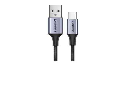 Кабель UGREEN US288 0,25 m Black USB-A 2.0 to USB-C Cable Nickel Plating Aluminum Braid