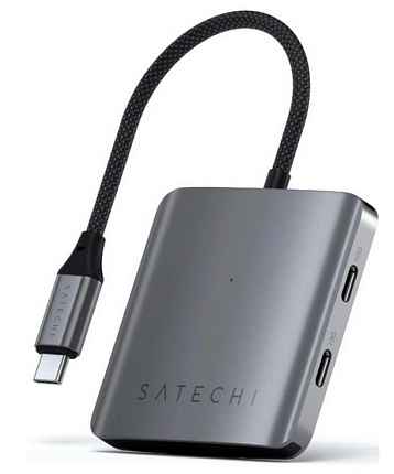 Хаб Satechi ST-H4CPDM 4-Port USB-C 3.2 Gen 2 Hub with Power Delivery. Цвет: серый космос