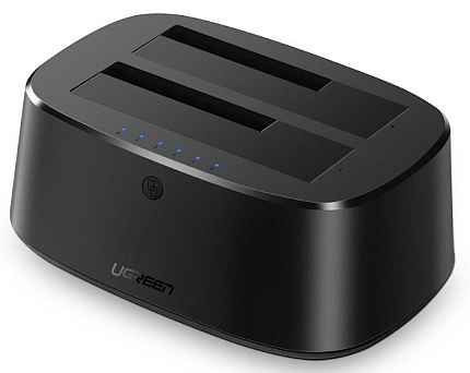 Док-станция для двух жестких дисков UGREEN CM198 USB 3.0 to SATA Dual-Bay Hard Drive Docking