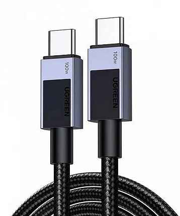 Кабель UGREEN L512 (45063) 1м черный/серый USB-C 2.0 to USB-C 2.0 PD Fast Charging 5A Cable