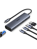 Конвертер UGREEN CM512 (45320) USB 3.2 C to USB-A 3.2+USB-A 2.0+2* USB-C 3.2 Converter + Gigabit wit