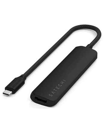 Адаптер Satechi ST-P4SK 4-in-1 USB-C PD&2xUSB-A 3.2 Gen2&HDMI 4K@60Hz Slim Multiport Adapter черный