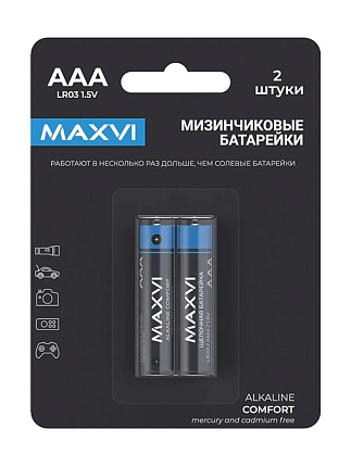Батарейка Maxvi MBLR03CF2 AAA 2 шт COMFORT Щелочная