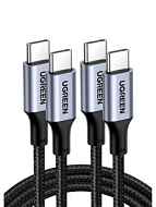 Кабель UGREEN US316 (15799P) 0.25м серый 100W USB-C to USB-C PD Fast Charging Braided 5A 2 шт в комп