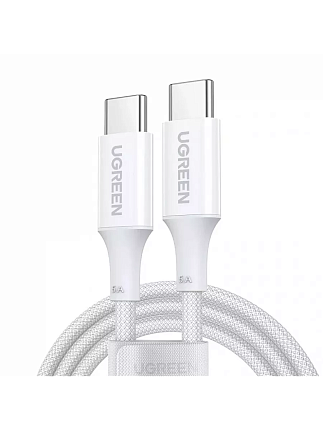 Кабель UGREEN US557 (15267) 1м белый USB-C to USB-C PD Fast Charging Data Cable