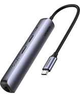 Хаб UGREEN CM418 (10919) серебристый USB-C to 2*USB 3.0+HDMI+RJ45 Ethernet Adapter+PD