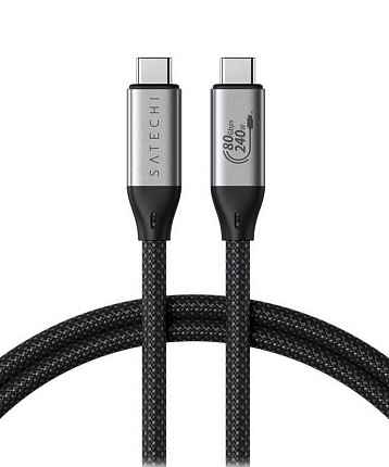 Кабель Satechi ST-YU4120K черный 1,2м USB4 V2 Pro 240W 8K Display Thunderbolt 5/4/3 Cable