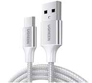 Кабель UGREEN US288 0,25 m White USB-A 2.0 to USB-C Cable Nickel Plating Aluminum Braid