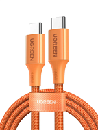 Кабель UGREEN L502 (95493) 1м оранжевый 100w USB-C to USB-C PD Fast Charging Braided Cable 5A Max