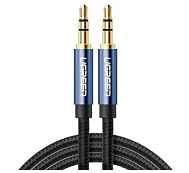 Кабель UGREEN AV112 10687 2m Blue 3.5mm Male to 3.5mm Male Cable Gold Plated Metal Case with Braid