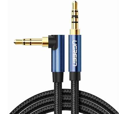 Кабель UGREEN AV112 (60179) 1м черный 3.5mm Male to 3.5mm Male Angled Cable угловой-прямой