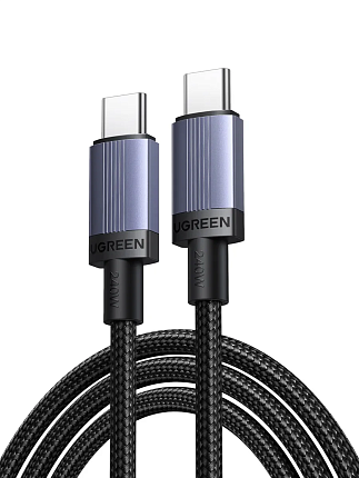 Кабель UGREEN L532 (65907) 1м серый космос USB-C to USB-C PD Fast Charging Cable 240W Max